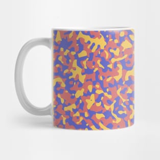 Cream Can Orange, Yellow, Japonica Pink, Blue Marguerite, Purple, Camo Colors Pattern Mug